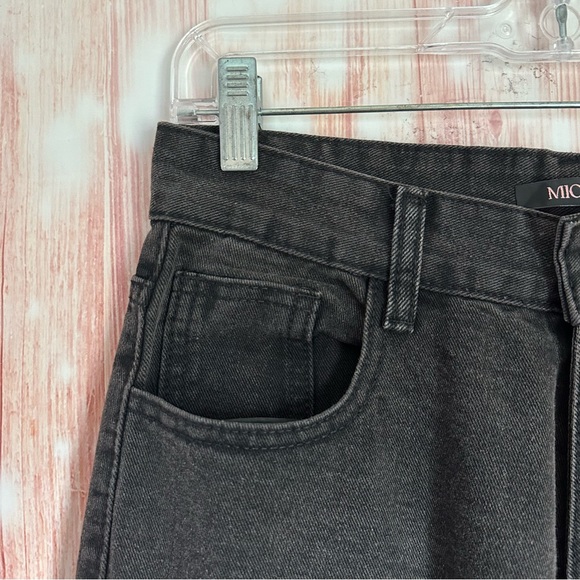 Micas Black Multi Pocket Rolled Hem Wide Leg Cargo Jeans Size Small 2-4 - Picture 6 of 15